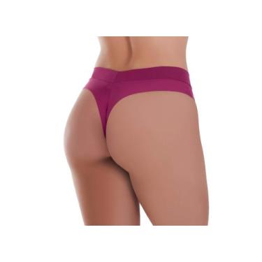 Imagem de Kit 6 Calcinha Cinta Cós Medio Fio Dental Duplo  Tanga Conforto Linger