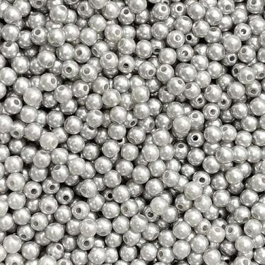 Imagem de PÉROLA DE ABS LISA Nº 04 20G PEROLA 4MM - IMPORTAÇÃO, Cinza claro
