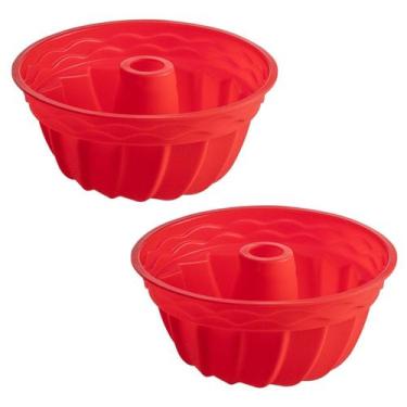 Imagem de Kit 2 Formas Silicone 23,5cm Redonda Sortida Bolo Sobremesa - QUALITY 