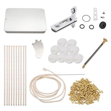 Imagem de Kit de reparo de isqueiro – Conjunto de pederneira e pavio para fluidos e isqueiros de inserção (200 peças de pederneira de alta dureza, junta de aço inoxidável atualizada, pavio de algodão com agulha