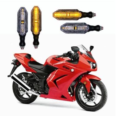Imagem de KIT 4 Setas Esportivas Pisca de Led Modelo P26 Para Moto KAWASAKI NINJ