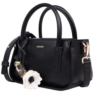 Imagem de Mini bolsa Jason Wu estruturada, bolsa de alça dupla com alça transversal removível e pingente de logotipo, preta