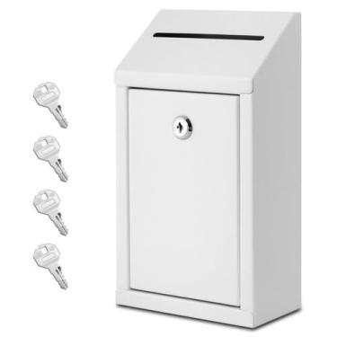 Imagem de Caixa de doação EIENHOSHI de metal montada na parede com fechadura bra