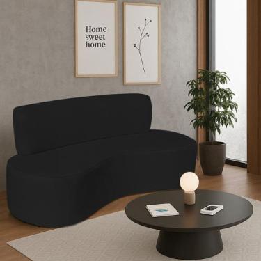 Imagem de Sofá Curvo 2 Lugares Sala de Estar Recepção Escritório Amsterdã 140cm 