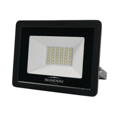 Imagem de Refletor Blumenau De Led Slim 30w Preto Bivolt 3000k Luz Quente - BLUM
