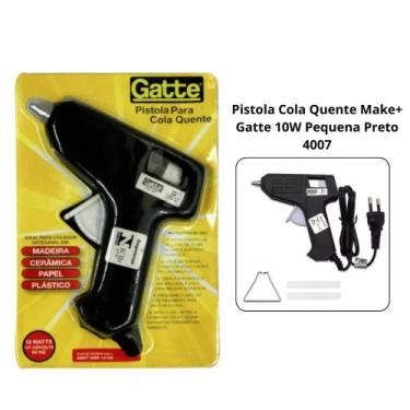Imagem de Pistola Cola Quente Make+ Gatte 10W Pequena Preto 4007 - MAKE +
