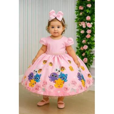 Imagem de Vestido Bolofofos Bolo Fofos Rosa Temáticos Ysa Kids - Fabuloso Ateliê