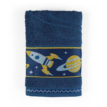 Imagem de Toalha De Banho Infantil Pitico 1,15m X 75cm 100% Algodão Macio - Galáxia Azul
