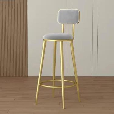 Imagem de Bancos De Bar Com Encostos E Pernas De Metal, Bancos De Bar Modernos Para Ilha De Cozinha Home Pub Com Estofado, 25.5" H Altura Do Assento Com Encosto E Apoio Para Os Pés, Green, One Size