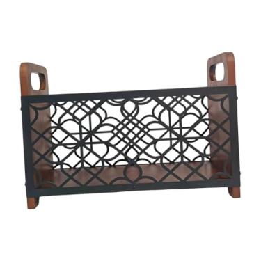 Imagem de Ｂｅｓｇａ Rack para Armazenamento de Arquivos, Cesta Porta-arquivos, Suporte Rústico, Organizador de Correspondência para Livros, Jornais, Documentos, Correspon, Geometria, Tamanho real