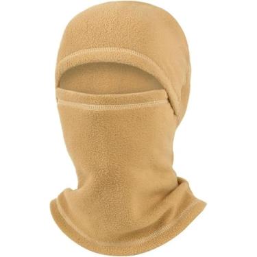Imagem de Cachecol Lenços Wraps Xale Inverno Homens Polar Fleece Warmer Gorros Mulheres Rosto Inteiro Máscara Capa Capacete Esportivo Forro Ski Balaclava, Khaki, One Size