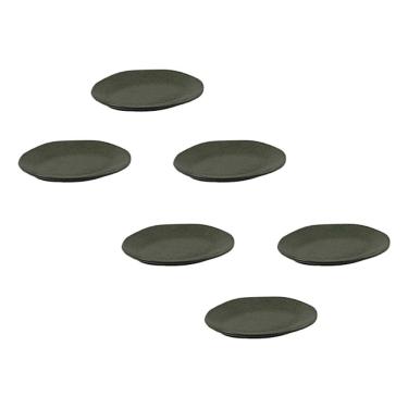Imagem de Conjunto de Pratos de Sobremesa Ovais Porto Brasil Orgânico Greenery 22,5cm - 6 peças