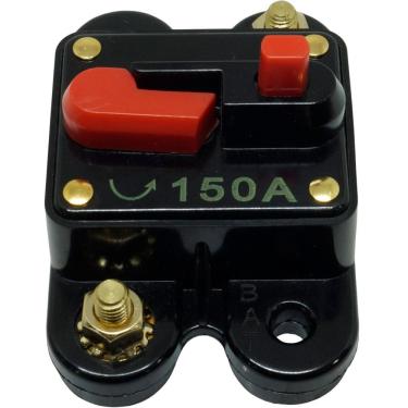 Imagem de Disjuntor Automotivo 150A Proteção Som Bateria Fusível Resetável Liga Desliga Svart 0752