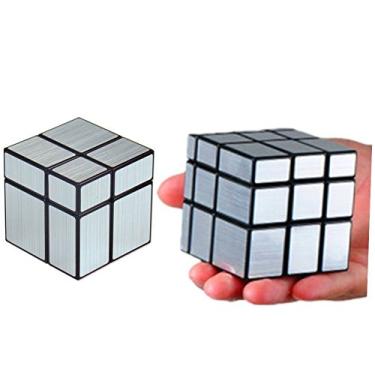 Imagem de CuberSpeed Bundle 2X2 Espelho Corpo Preto Com Prata E Mofangge Blocos 3X3 Quebra-Cabeça Cubo Mágico