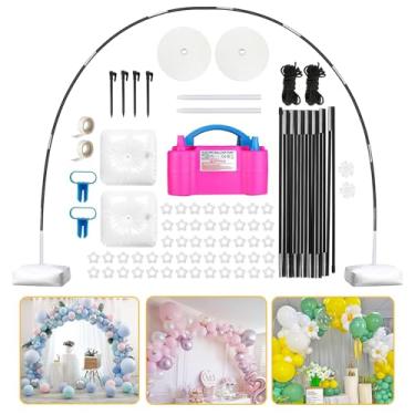 Imagem de Voircoloria Kit De Arco De Balões Com Bomba Elétrica Para Balões, 110 V 600 W, Inflador Portátil Automático Com Bico Duplo E Suporte Para Arco De Balões Para Decoração De Festa De Aniversário, Reve