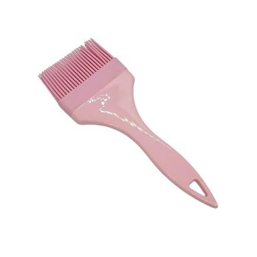 Imagem de Pincel Culinário de Silicone Cabo Plástico Para Untar Formas 21cm (Rosa)