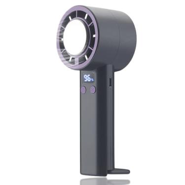 Imagem de Ventilador turbo portátil portátil, 5 engrenagens, ajustável, silencioso, mini ventilador elétrico sem pás com resfriamento integrado, operado por bateria, até 10 tempo de execução, perfeito para