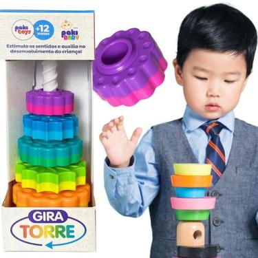 Imagem de Brinquedo Para Bebê Torre Empilhavel Rosca Girar Coordenação - Paki To