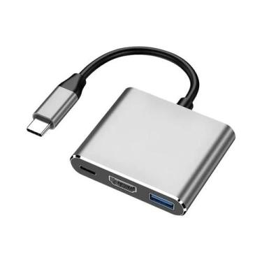 Imagem de Estação De Acoplamento USB C 4-em-1 Adaptador Tipo-C HDMI USB 3.0 5G A