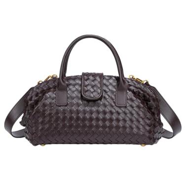 Imagem de Bolsa feminina de tecido tipo bolsa feminina moderna de couro sintético bolsa tiracolo bolsa Hobo de tecido com alça superior, Café, free, Sacola