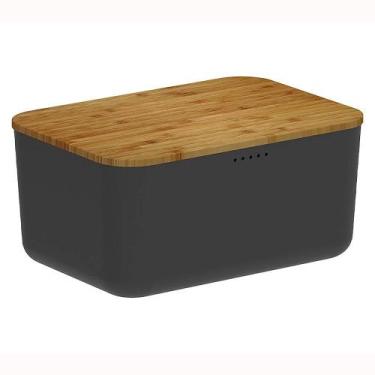 Imagem de Porta Pão Tampa de Bambu Lume Preto Fechado PPB3000PTF - Ou