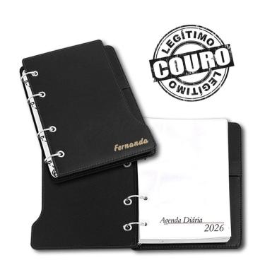 Imagem de Agenda Diária 2026- A5 Em Couro Preto