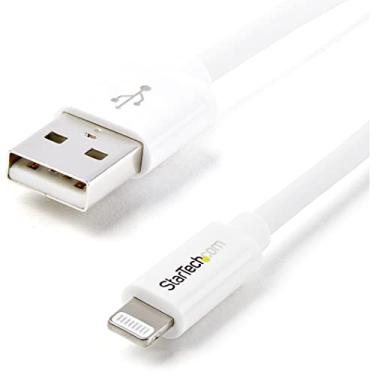 Imagem de StarTech.com Conector Lightning de 8 pinos para Apple de 2 m (6 pés) de comprimento para cabo USB para iPhone/iPod/iPad - Cabo de carregamento e sincronização (USBLT2MW)