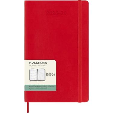 Imagem de Moleskine Classic 18 Month 2025-2026 Weekly Planner, Soft Cover, Large (5" x 8.25"), Scarlet Red, 208 pages