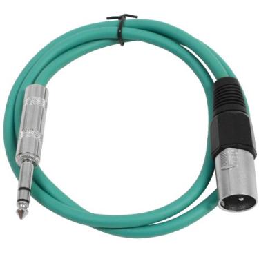 Imagem de Seismic Audio - SATRXL-M3 - Cabo de patch verde XLR macho para TRS de 1/10.2 cm
