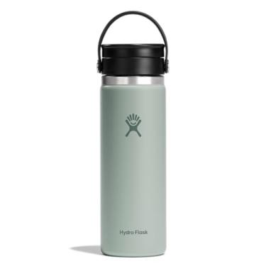 Imagem de Hydro Flask Garrafa de água - aço inoxidável isolado - tampa de boca larga, não derrama, à prova de vazamento em verde agave de 590 ml
