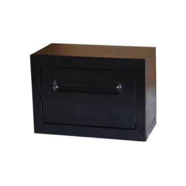 Imagem de Caixa de Correio Cartas Condomínio Frontal Preta 15x30x18cm - Metal Mi