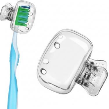 Imagem de Protetor De Escova De Dente Capa Porta Estojo Case Higiênico Viagem Infantil Adulto Antibacteriano BPA Free (1, Incolor)