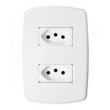 Imagem de 2 Tomadas Universal 2p+t 10a Com Placa - Dc-8100-27 - Dicompel
