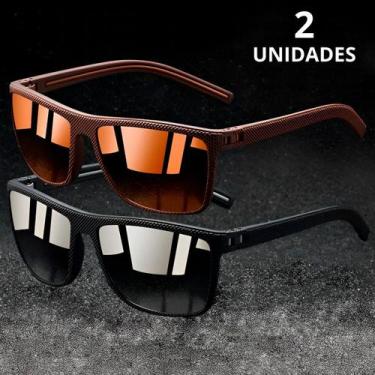 Imagem de Kit 2 Óculos De Sol Masculino Polarizado Texturizado Moderno Com Prote