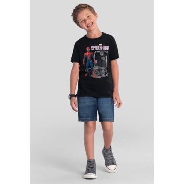 Imagem de Camiseta infantil menino do Homem-Aranha metalizado Brandili, 10, Pret