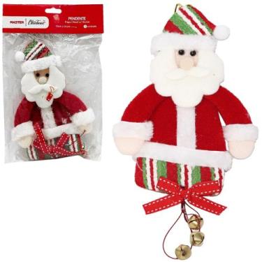 Imagem de KIT Pendulo 2 peças Papai Noel / Boneco de Neve com guizo 24X13cm - Ri