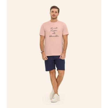 Imagem de Camiseta Masculina em Meia Malha Diametro Rosa, GG, Rosa