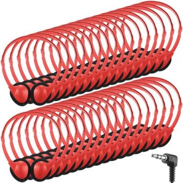 Imagem de Fones de ouvido Konohan, pacote com 30, com fio, ajustáveis, 3,5 mm, v