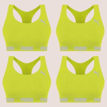Imagem de Kit Com 4 Tops Puma Nadador Sem Costura E Sem Bojo Fitness Fit Para Academia Corrida Treino-Feminino