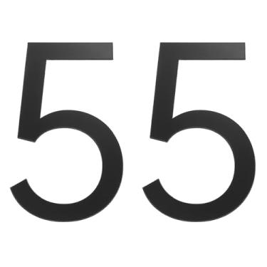 Imagem de PATIKIL Números de casa, 2 peças de 5 cm autoadesivo acrílico moderno número de casa para endereço externo caixa de correio porta fazenda casa escritório apartamentos quarto de hotel, preto (5)