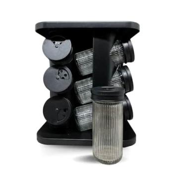 Imagem de Porta Condimentos Giratório 12 Potes Vidro Tampa Ajustável - Belakaza