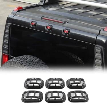 Imagem de Capa de acabamento de luz frontal e traseira de teto compatível com Hummer H2 2003-2009, lâmpada de marcação de teto ABS frente traseira folga superior luzes de corrida acessórios de moldura de