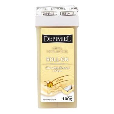 Imagem de Cera Roll-On Chocolate Branco e Coco Depimiel 100g - Depilação Eficien