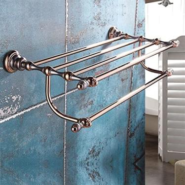 Imagem de Toalheiros, conjunto de ferragens de banheiro conjunto de toalheiro rosa bronze marrom, barra de toalha, suporte de papel higiênico, toalha, kit de acessórios de banheiro montado na parede/toalheiro/a