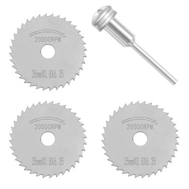 Imagem de Kit 3 Discos Lâmina Serra 35Mm Hss Haste 3Mm Micro Retífica