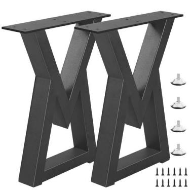 Imagem de Pernas de móveis Rioychan 40 cm de metal em forma de V, preto pesado