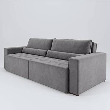 Imagem de Sofa 4 Lugares 2,40m Retrátil e Reclinável Nepal - COLISEU, Cinza