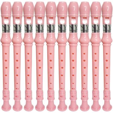 Imagem de Kit 15 Flautas Doce Germânica Rosa Claro FL 20G New York