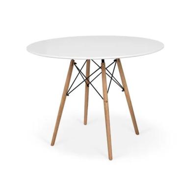 Imagem de Mesa Redonda De Jantar 90Cm Branca Cor: Branco