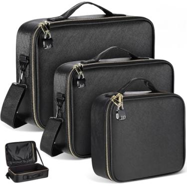 Imagem de Eccliy Caixa de armazenamento com trava para brinquedo, 26 x 23 x 10 cm, discreta, bloqueável, caixa plana de armazenamento de brinquedos com trava combinada, couro PU (preto)